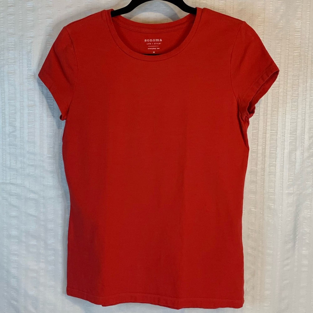 Two Sonoma Life+Style everyday tee. Size medium. One in red and one in blue.